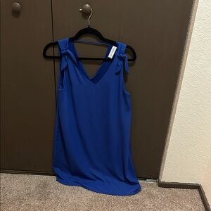 Ces Femme Royal Blue V-Neck Blouse